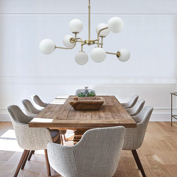 Κρεμαστό φωτιστικό από χρώμιο μέταλλο και λευκή οπαλίνα (6169-8Φ-Χρώμιο) - Image 3