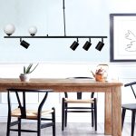 Κρεμαστό φωτιστικό ράγα 6 φώτα με οπαλ μπάλες και σποτ σε μαύρο χρώμα (6168-BL) - Image 2