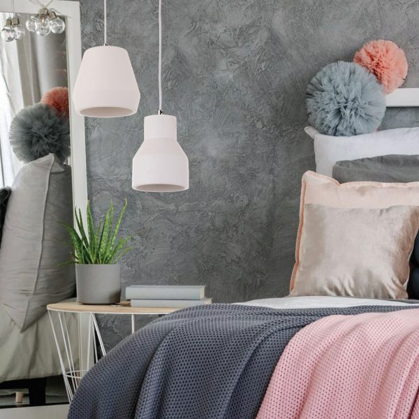 Κρεμαστό φωτιστικό μονόφωτο λευκό από γύψο 15,6cm - Image 3