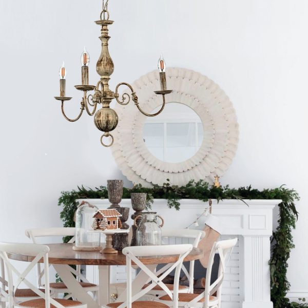 Κρεμαστό φωτιστικό από μέταλλο σε λευκή πατίνα (5311-3Φ-Λευκή Πατίνα) - Image 3