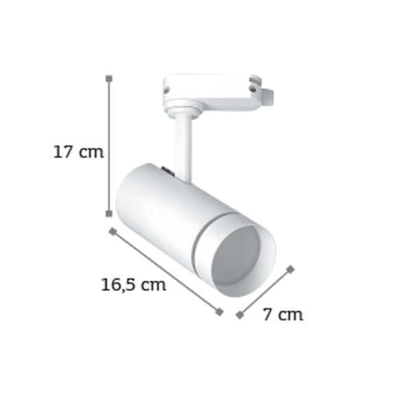 Σποτ Ράγας Λευκό LED 20W 4000K D:7cmX17cm (T00402-WH) - Image 2