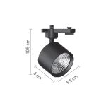 Σποτ Ράγας Μαύρο LED 10W 4000K D:5,5cmX10,5cm (T00502-BL) - Image 2