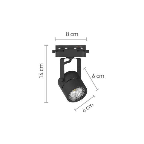Σποτ Ράγας Μαύρο 1XGU10 D:8cmX14cm (T00600-BL) - Image 2