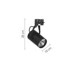 Σποτ τριφασικής ράγας LED 30W 4000K σε μαύρη απόχρωση D:10cmX28cm (T00902-BL) - Image 3