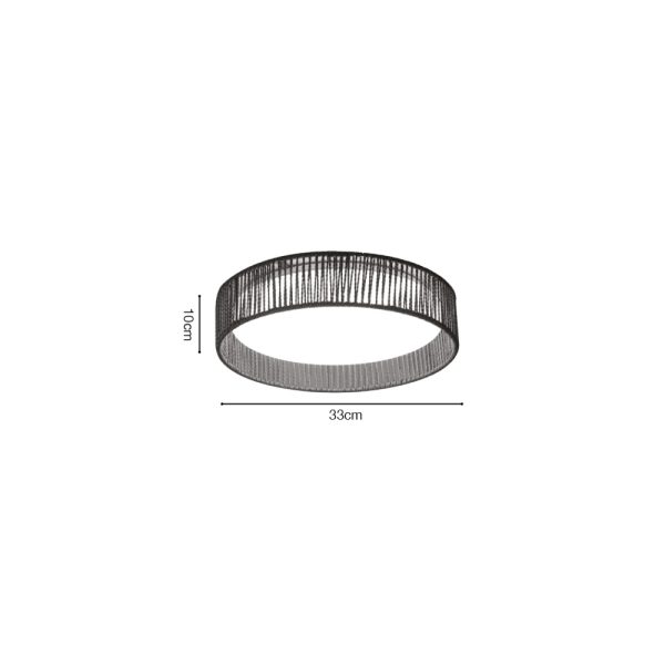 Πλαφονιέρα οροφής LED 24W 3CCT (by switch on base) από σχοινί και ακρυλικό D:33cm (42039-C) - Image 2