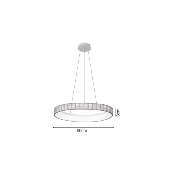 Κρεμαστό Φωτιστικό LED από σχοινί 3CCT, 32W  D:60x8cm (42041) - Image 2