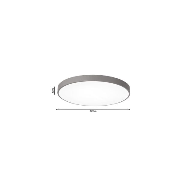 Πλαφονιέρα οροφής LED 20W 3CCT (διακόπτη στην βάση) από μαύρο μέταλλο και ακρυλικό D:30cm (42035-D-Black) - Image 2