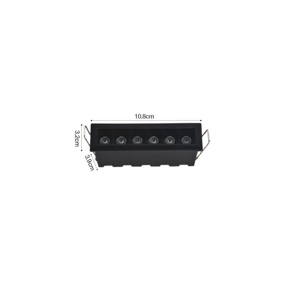 Downlight σποτ 6*3W 3CCT σε μαύρη απόχρωση (X00200B) - Image 2