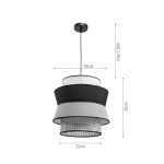 Μονόφωτο καπέλο ψάθα-ύφασμα 1XE27 D:30cmX25cm (4045) - Image 3