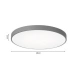 Πλαφονιέρα οροφής LED 20W 3CCT (διακόπτη στην βάση) από γκρι μέταλλο και ακρυλικό D:30cm (42035-D-Gray) - Image 2