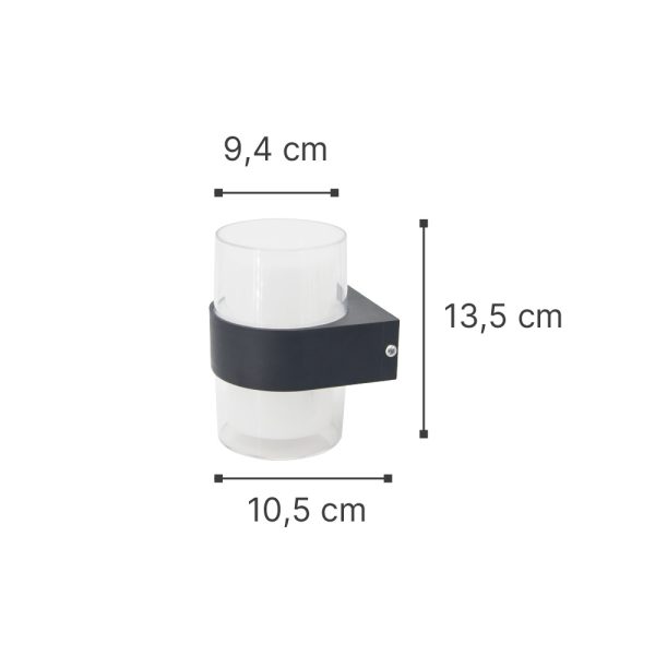 Εξωτ. Χώρου Athabasca LED 8W 3000K Outdoor Wall Lamp Anthracite D:10,5cmx13,5cm (80203241) - Image 2