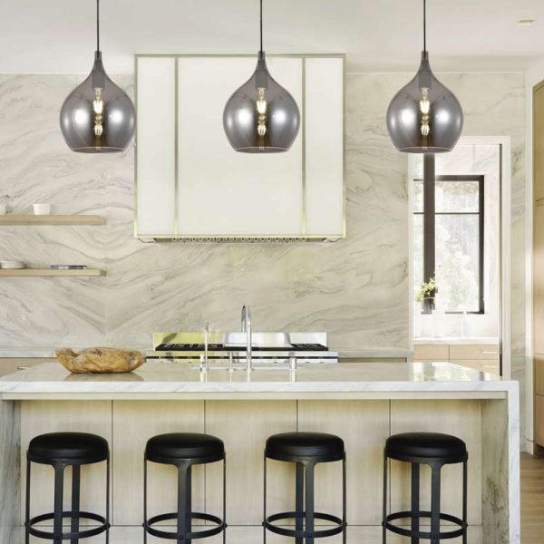 Κρεμαστό φωτιστικό από φιμέ γυαλί 1XE27 D:26cm (4040-Fime) - Image 4