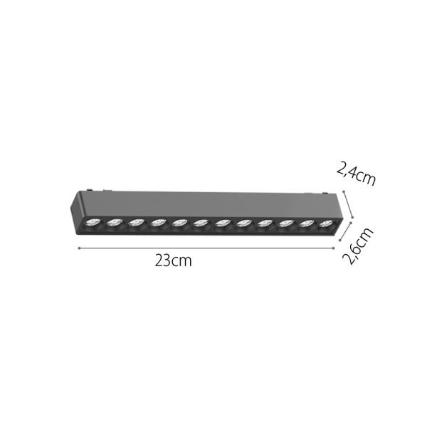 Φωτιστικό LED 12W 3CCT για Ultra-Thin μαγνητική ράγα σε λευκή απόχρωση (by tuya and zigbee) D:23cmX2,4cm (T04605-WH) - Image 2