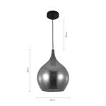 Κρεμαστό φωτιστικό από φιμέ γυαλί 1XE27 D:26cm (4040-Fime) - Image 3