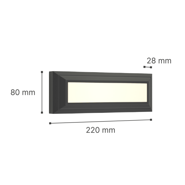 it-Lighting Willoughby LED 4W 3CCT Outdoor Wall Lamp Anthracite D:22cmx8cm (80201340) - Image 2