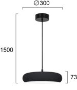 Κρεμαστό Μονόφωτο LED 11W 3000K Μαύρο Logan - Image 4