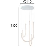 Κρεμαστό Φωτιστικό LED 42W 3000K σε λευκό χρώμα D:410 Yvonne - Image 2