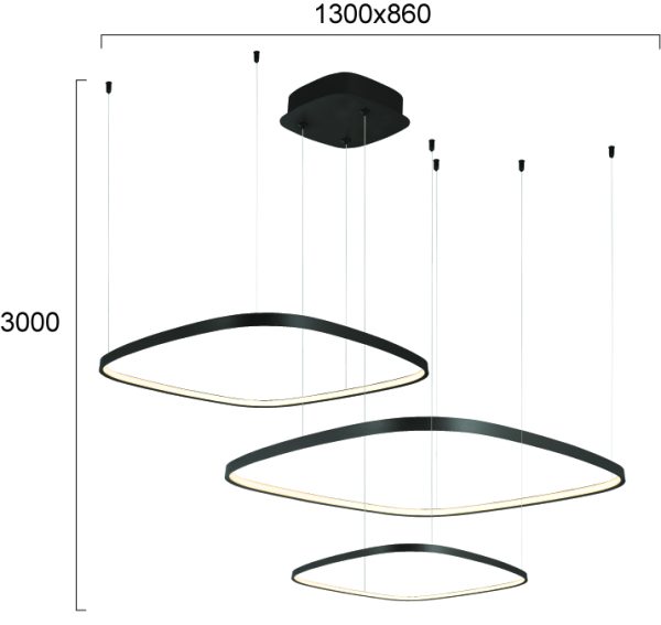 Κρεμαστό Φωτιστικό LED 70W 3CCT με τηλεχειρισμό Lorenzo - Image 3