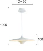 Κρεμαστό Μονόφωτο LED 10W 3000K Λευκό Rene - Image 2