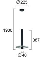 Κρεμαστό Μονόφωτο LED 8W 3000K Μαύρο Leandros - Image 3