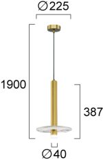 Κρεμαστό Μονόφωτο LED 8W 3000K Χρυσό Leandros - Image 4