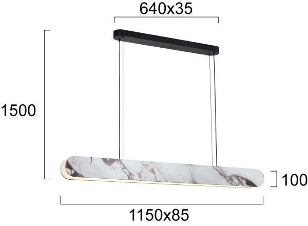 Κρεμαστό Γραμμικό Φωτιστικό LED 46W 3000K Alicia - Image 3