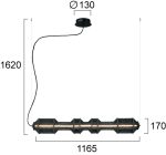 Κρεμαστό φωτιστικό LED 34W 560Lm σε Ράγα από τσόχα Artisti - Image 4