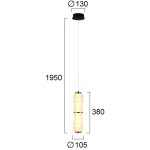 Κρεμαστό Μονόφωτο LED 14W 3000Κ Λευκό γυαλί Dereck - Image 3