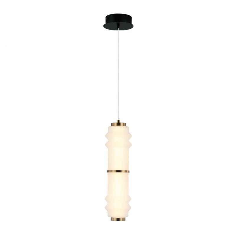 673359dcc7425_4322600 Κρεμαστό Μονόφωτο LED 14W 3000Κ Λευκό γυαλί Dereck - Image 1